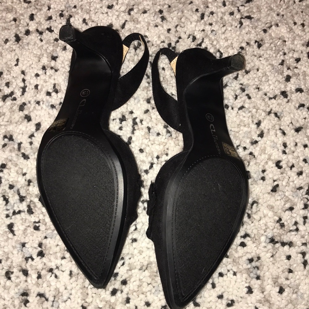 SOLD 🆕 Chinese Laundry Black suede slingbacks - Picture 7 of 9